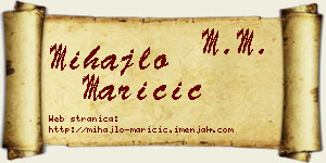 Mihajlo Maričić vizit kartica